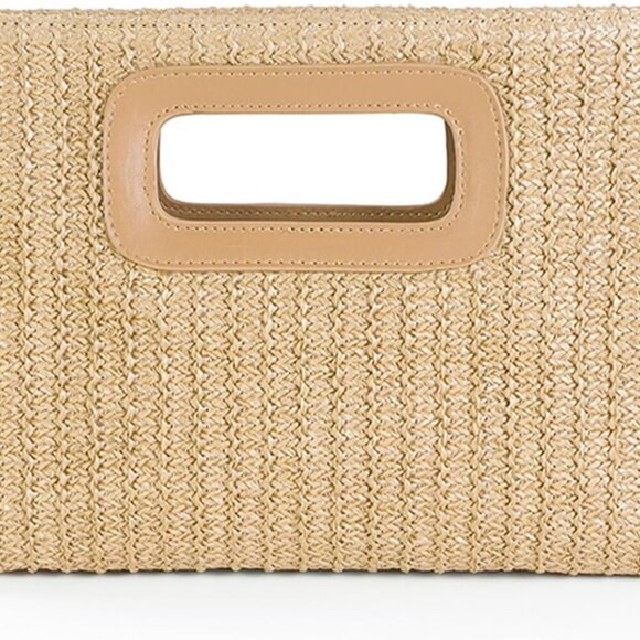 Women's Woven Straw Clutch Purse Small Crossbody Summer Shoulder Bag - Picture 1 of 7